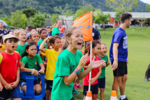 Student cheering during cross country