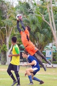 BISP Cruzeiro football goalkeeper in action