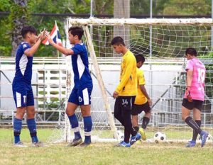 BISP footballers celebrate