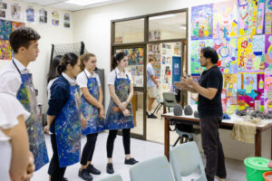 bisp students taking part in a clay workshop by Jirawong Wongtrangan