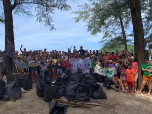 bisp community at beach clean up layan beach