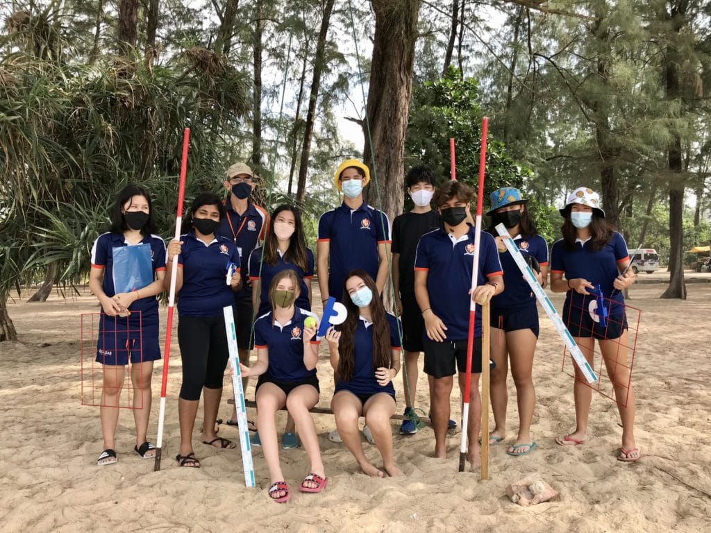 BISP geography students at the beach