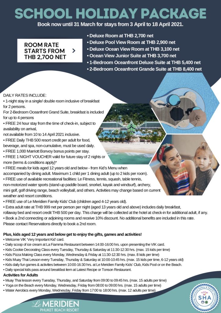 School Holiday Package Le Meridien Phuket Beach Resort Promo Code NCL