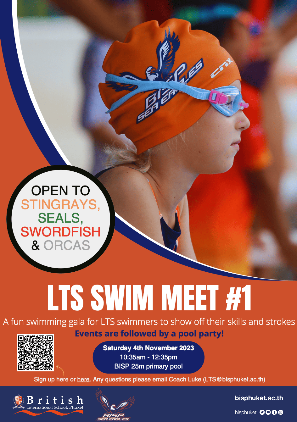Save the Date BISP Sea Eagles LTS 1 Swim Meet, 2023 British